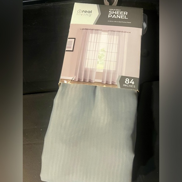 Real Living Sheer Panel Voile Gray 1- 59” w X 84” L - Picture 1 of 4